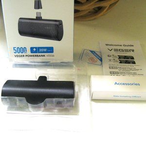 VEGER Small Portable Charger 5000mAh Ultra-Compact 20W PD  NIB